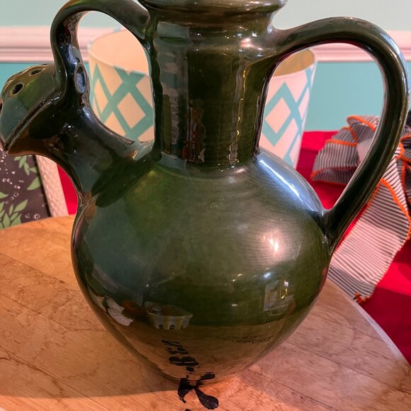 Dark Green Ceramic Watering Pitcher From Gardener's Eden - Picture 3 of 3